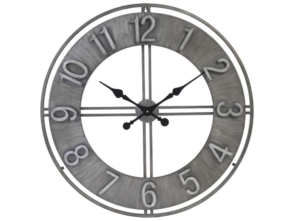 Adorlee Wall Clock Distressed Metal Finish
