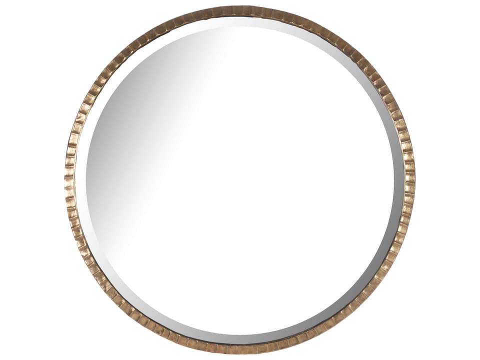 Ania Round Wall Mirror in Antique Bronze Finish