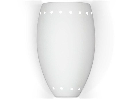 A19 Barbados 1-Light White Wall Sconce