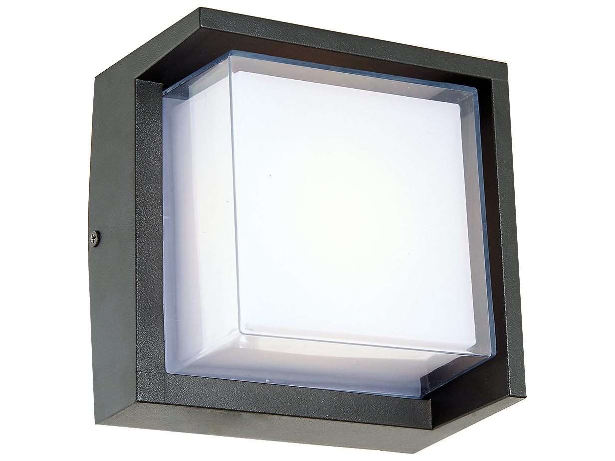 Abra Geo 1-Light Outdoor Wall Light in Matte Black