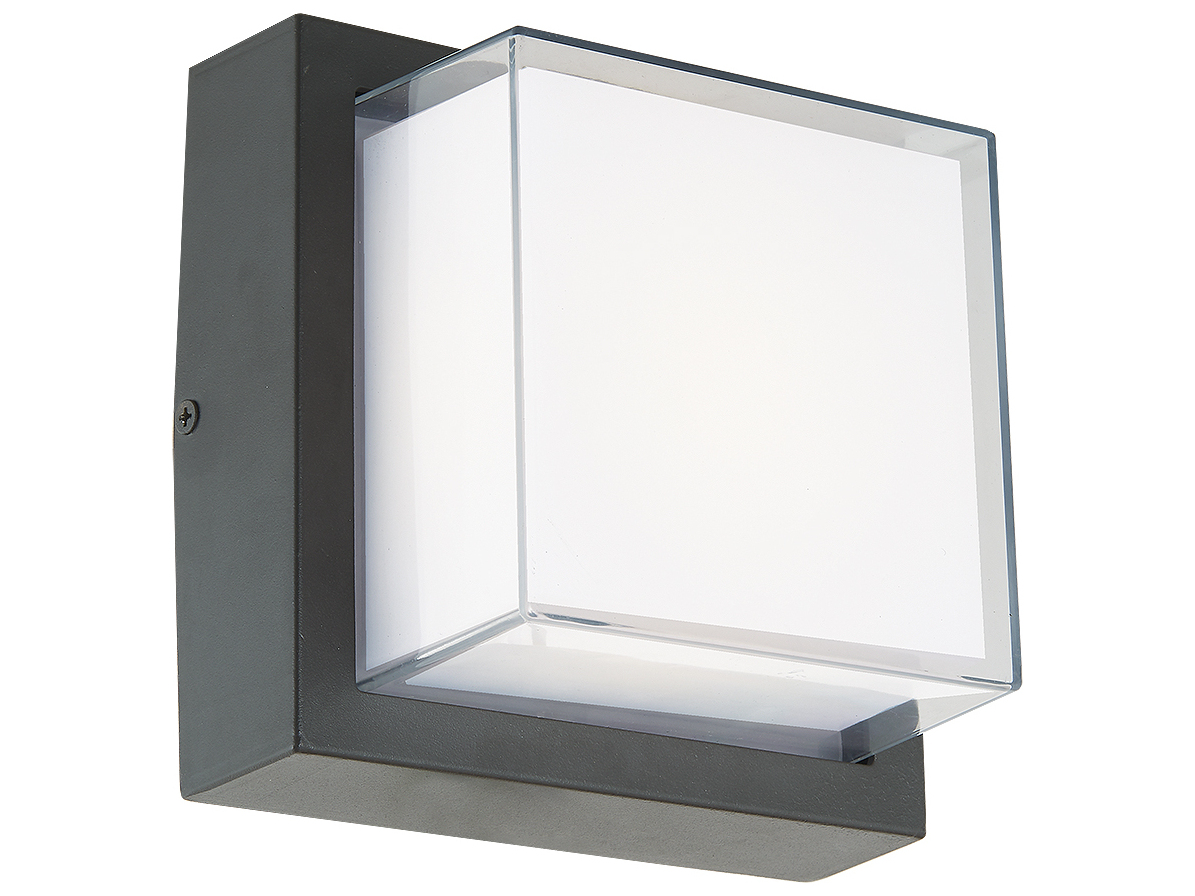 Abra Geo 1-Light Outdoor Wall Light in Matte Black