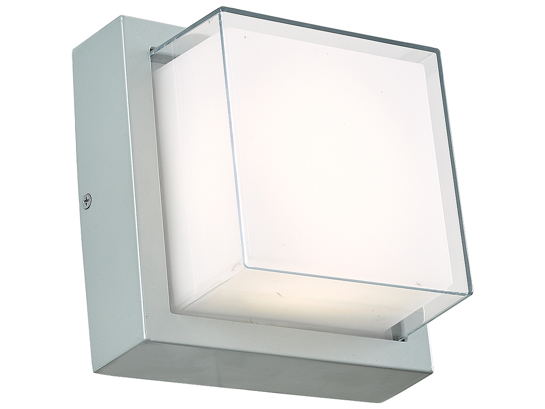 Abra Geo 1-Light Outdoor Wall Light in Silica