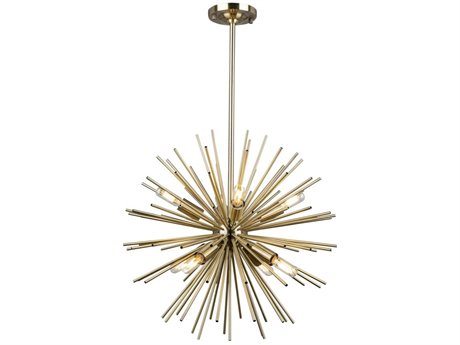 Artcraft Sunburst 8-Light Satin Brass Sputnik Pendant