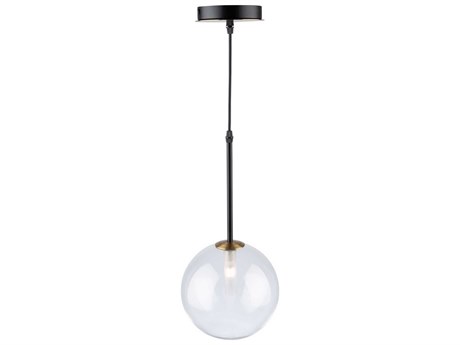 Artcraft Aurelia 1-Light Matte Black Brass Glass Globe Mini Pendant