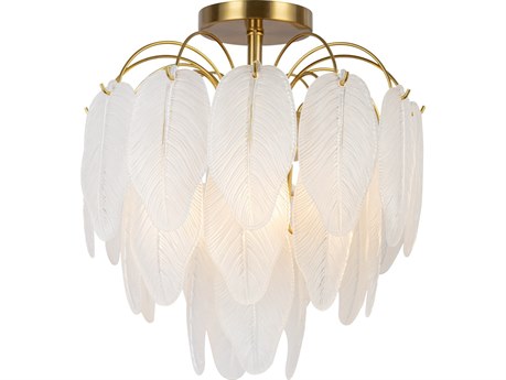 Artcraft Alessia 4-Light Brushed Brass White Flush Mount