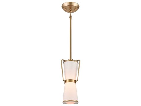 Artcraft Layla 1-Light Brushed Brass Cylinder Lantern Mini Pendant