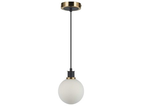 Artcraft Gem 1-Light Black Brushed Brass Globe Mini Pendant