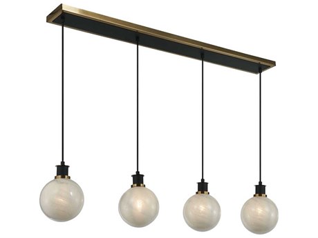 Artcraft Gem 4-Light Black Brushed Brass Globe Island Pendant