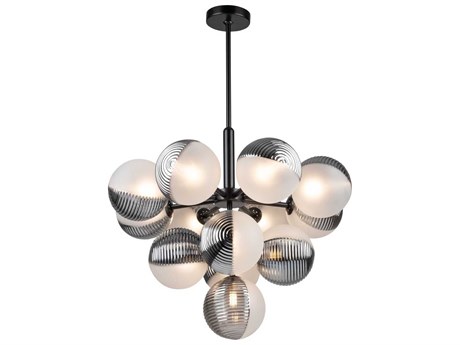 Artcraft Bolla 13-Light Black Globe Chandelier