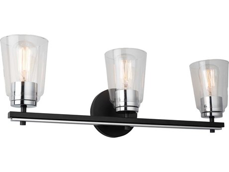 Artcraft Essex 3-Light Black Chrome Vanity Light