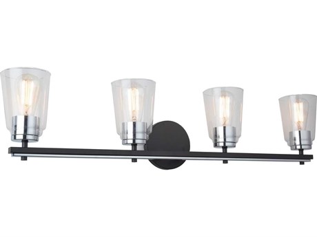 Artcraft Essex 4-Light Black Chrome Vanity Light