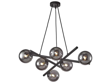 Artcraft Modena 6-Light Black Globe Chandelier