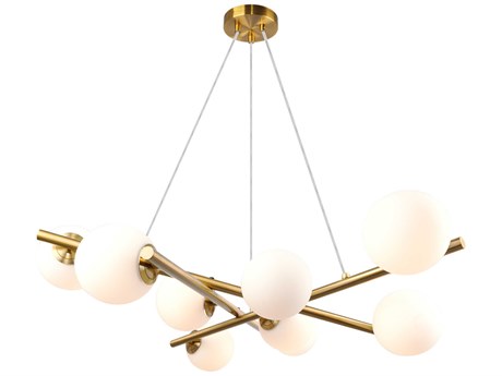 Artcraft Modena 9-Light Plated Brushed Brass Globe Chandelier