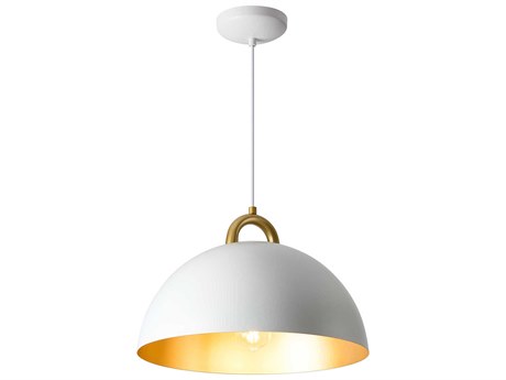 Artcraft Pantheon 1-Light Gold White Dome Pendant