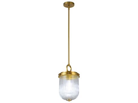 Artcraft Myla 1-Light Vintage Brass Mini Pendant