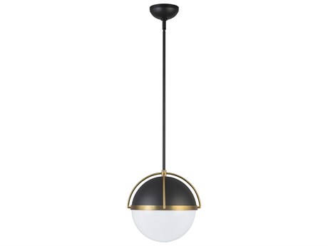 Artcraft Dahlia 1-Light Black Brushed Brass Pendant