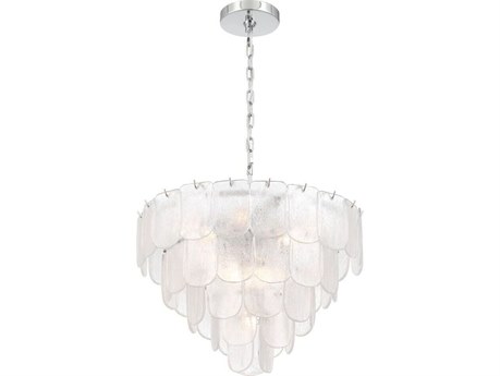 Artcraft Bianca 12 - Light Polished Nickel Off White Tiered Chandelier