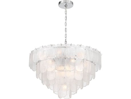 Artcraft Bianca 19 - Light Polished Nickel Off White Tiered Chandelier