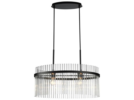 Artcraft Ava 2-Light Black Drum Round Island Pendant