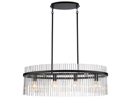 Artcraft Ava 4-Light Black Geometric Island Pendant