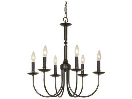 Artcraft Lighting Wrought Iron Black Six Light 22 Wide Mini Artcraft Lighting Wrought Iron Black Six Light 22 Wide Mini Chandelier
