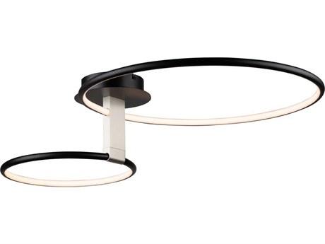 Artcraft Halo Black LED Round Semi Flush Mount