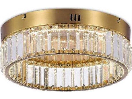 Artcraft Stella Brushed Brass Round Flush Mount