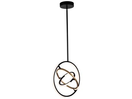 Artcraft Trilogy Black Brass LED Geometric Pendant