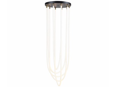 Artcraft Cascata 5-Light Black Brushed Brass Pendant