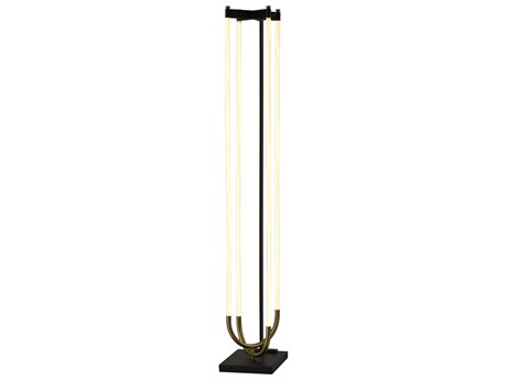 Artcraft Cascata Black Brushed Brass Floor Lamp