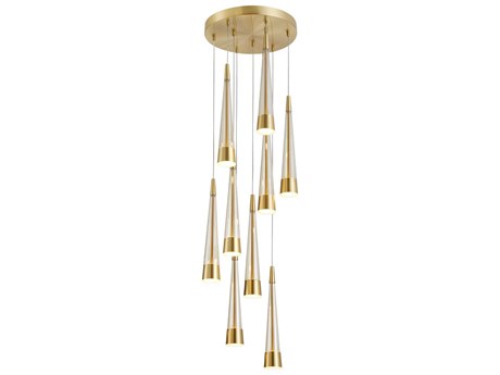 Artcraft Sunnyvale 9-Light Brass Linear Pendant