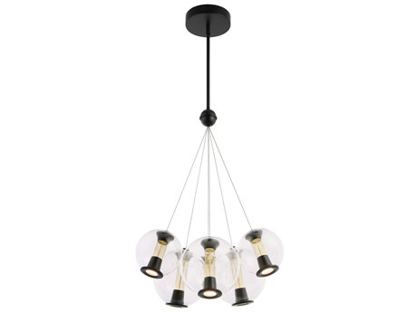Artcraft Arlo 6-Light Black Globe Pendant