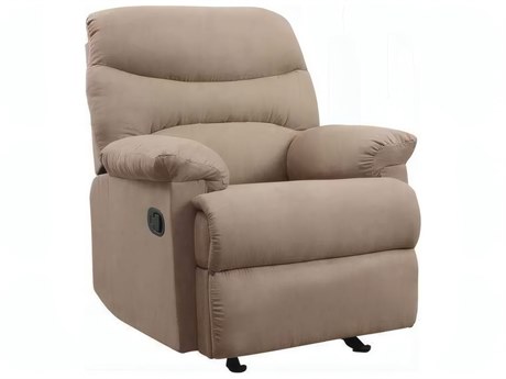 Acme Furniture Arcadia Light Brown Microfiber Beige Upholstered Recliner