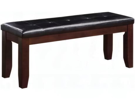Acme Furniture Urbana Black Synthetic Leather Cherry Faux Accent Bench