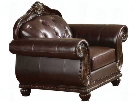 Acme Furniture Anondale Brown Faux Leather Accent Chair