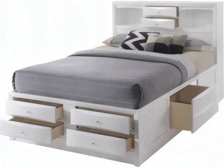 Acme Furniture Ireland White Rubberwood Wood King Platform Bed