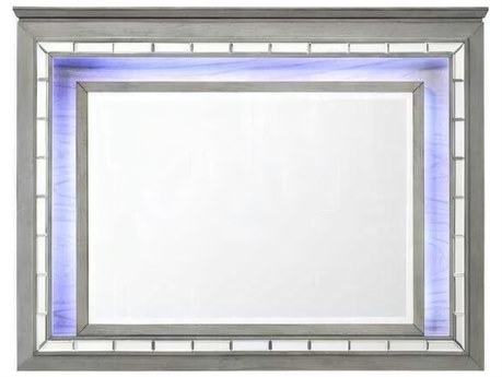 Acme Furniture Antares Light Gray Oak Rectangular Dresser Mirror
