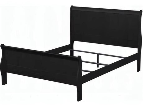 Acme Furniture Louis Philippe Black Solid Wood King Sleigh Bed
