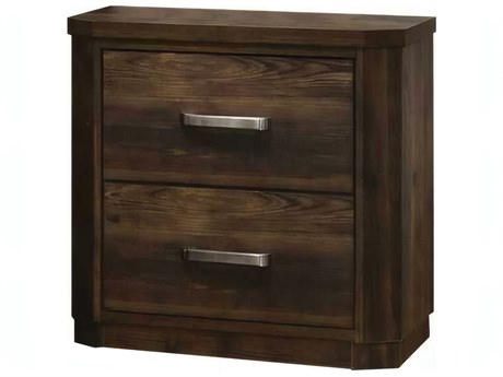 Acme Furniture Elettra 2-Drawers Brown Rubberwood Nightstand
