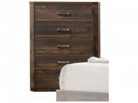 Acme Furniture Elettra Rustic Walnut Brown Rubberwood Accent Chest