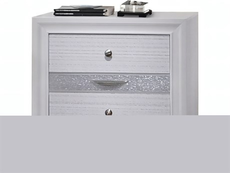 Acme Furniture Naima 3-Drawers Rubberwood Nightstand