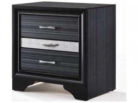 Acme Furniture Naima 3-Drawers Rubberwood Nightstand