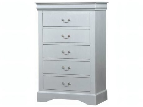 Acme Furniture Louis Philippe Platinum Silver Pine Wood Accent Chest