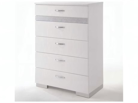 Acme Furniture Naima White High Gloss Rubberwood Accent Chest