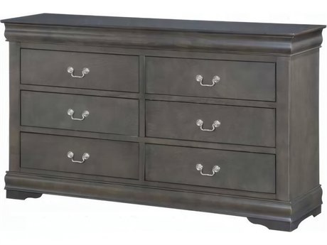 Acme Furniture Louis Philippe 6-Drawers Pine Wood Double Dresser