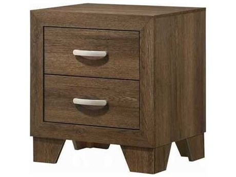 Acme Furniture Miquell 2-Drawers Brown Oak Wood Nightstand