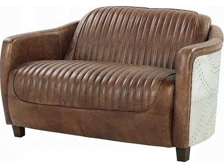 Acme Furniture Brancaster Retro Brown Leather Loveseat