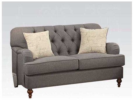 Acme Furniture Dark Gray Fabric Upholstered Loveseat