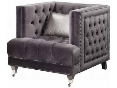 Acme Furniture Hegio Gray Velvet Accent Chair
