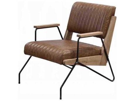 Acme Furniture Brown Leather Accent Chair
